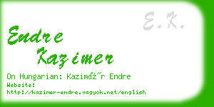 endre kazimer business card